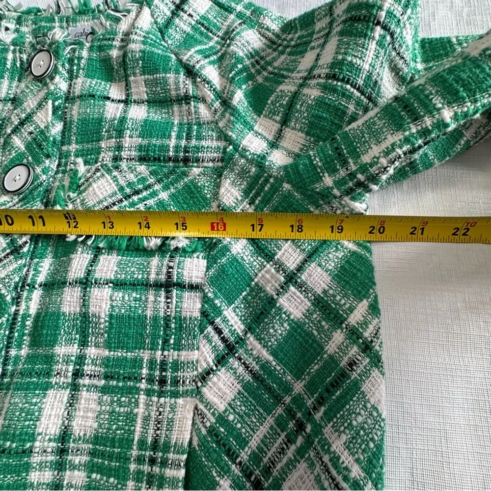 Cabi Library Jacket Green White Black Plaid  size Medium - Picture 7 of 10